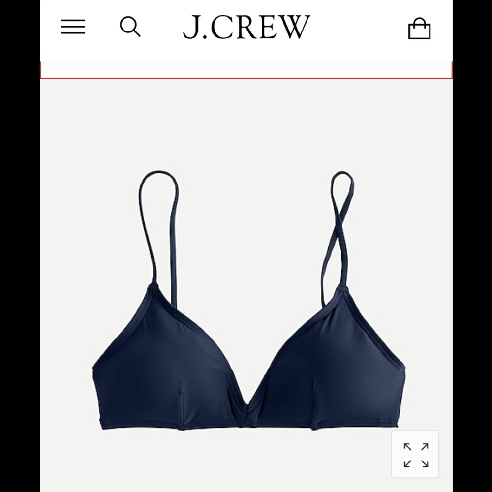 J Crew French Bikini Top - Navy Blue Size L